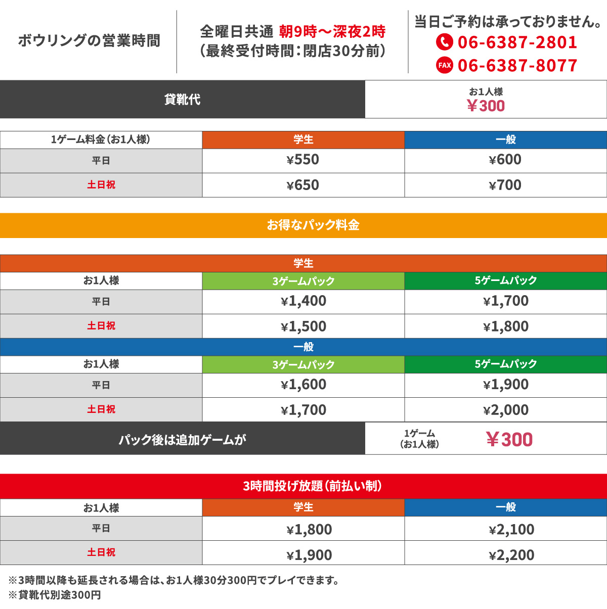 料金表